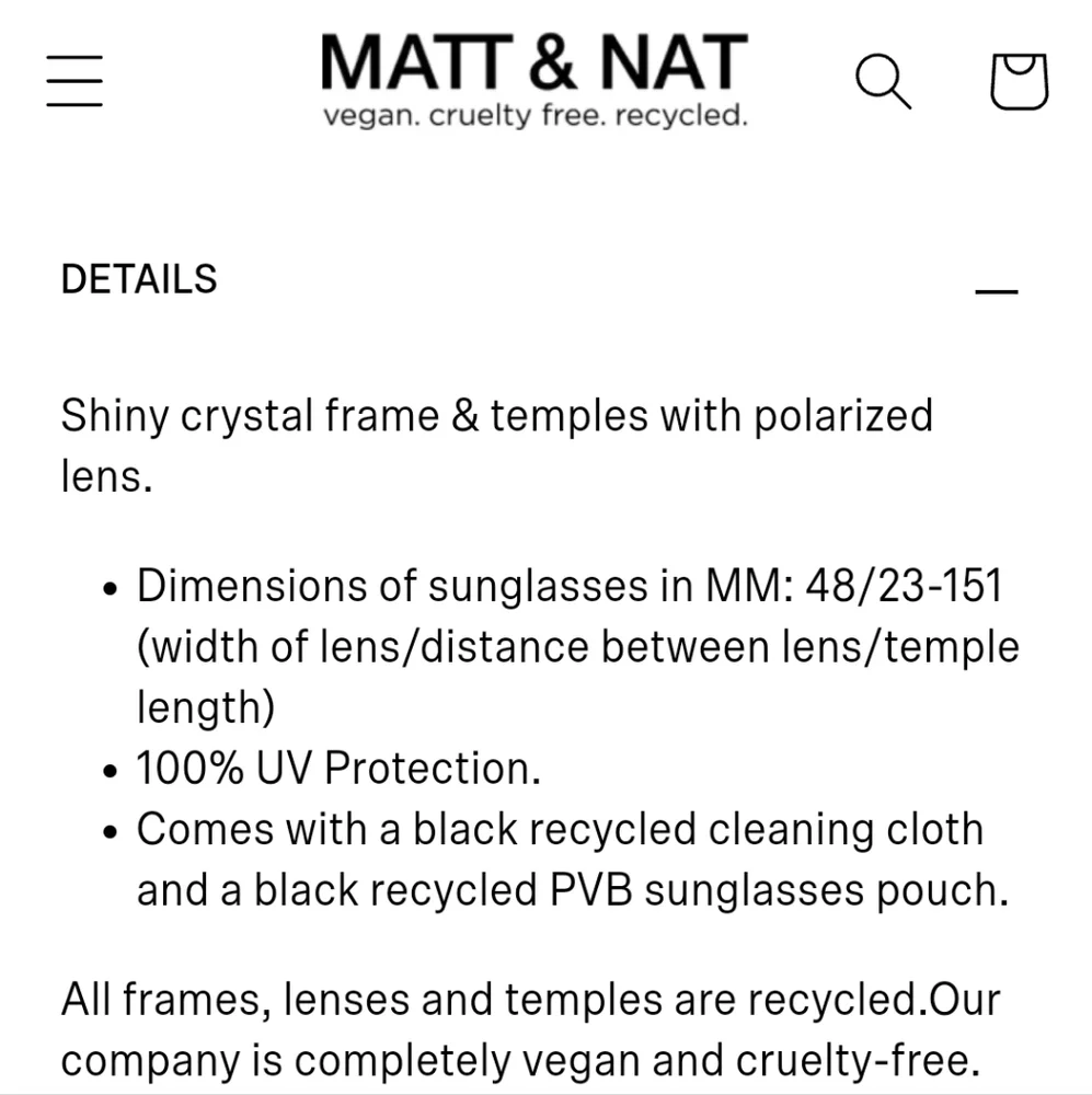 New Matt & Nat Rakel 2 Sunglasses Black/ Brown/ Yellow 5.5" Wide in Seal⦠- Picture 9 of 14